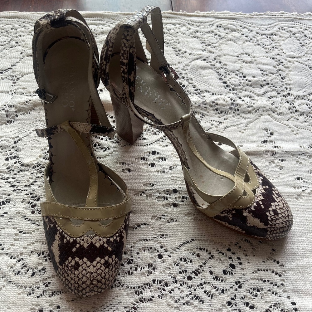 Franco Sarto Snakeskin Strappy Heels Size 8.5